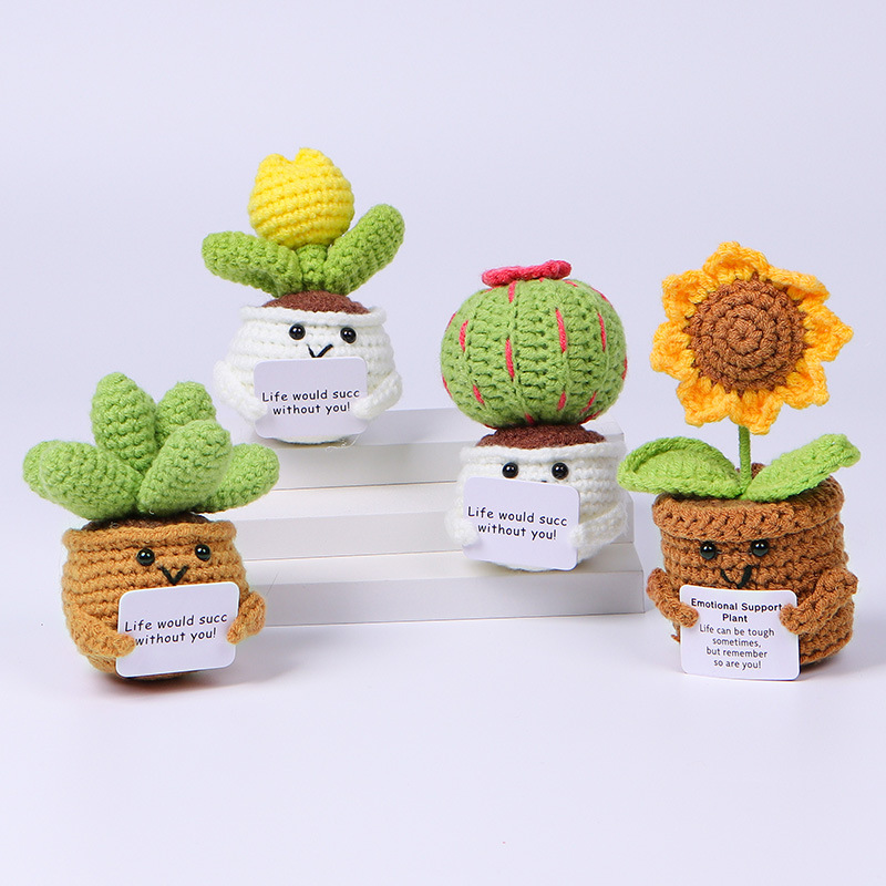 Plant Desk Mini - Mini Cute Crochet Flowers Finished Handmade