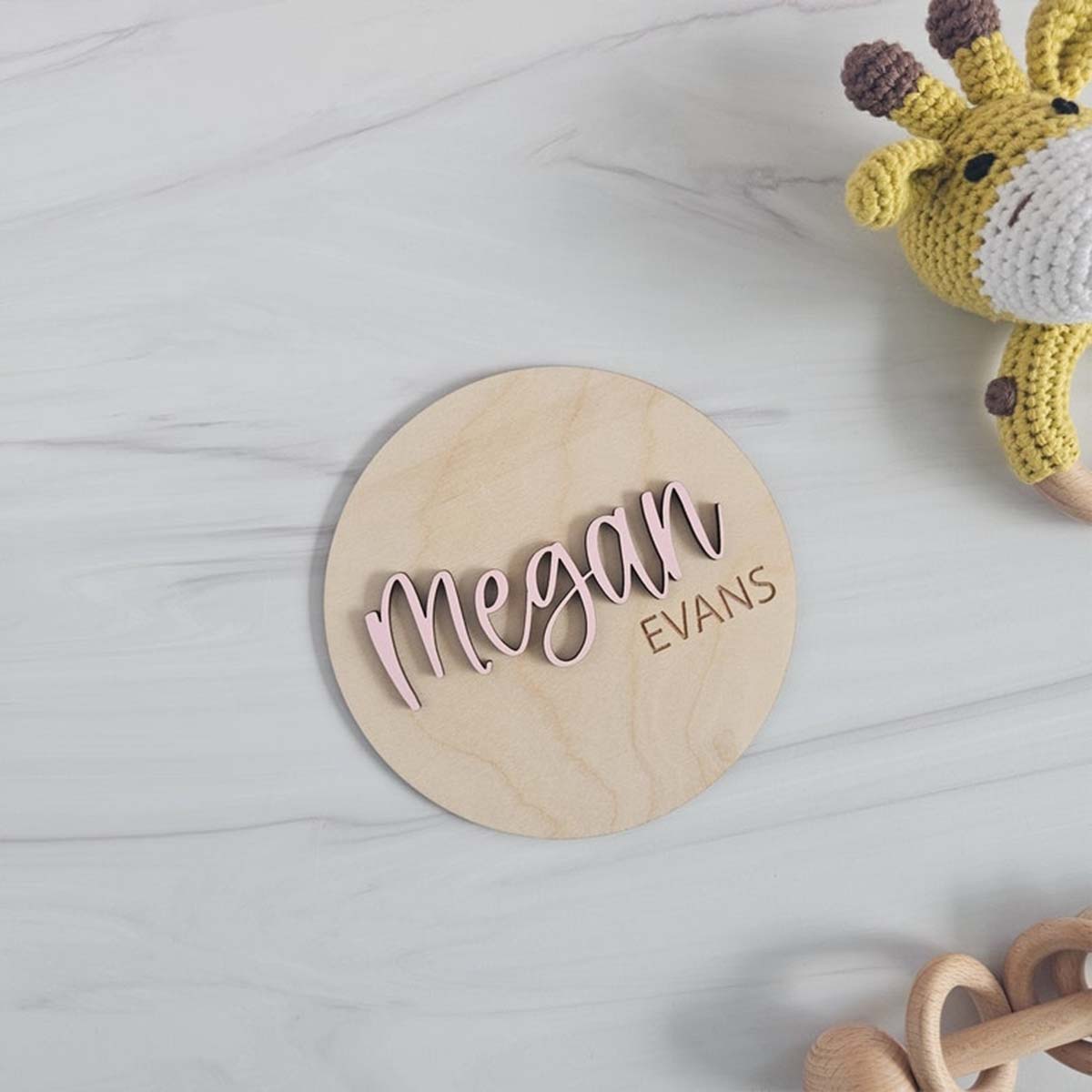 Home Office Room - 1Pc Custom Wooden Name Plate for