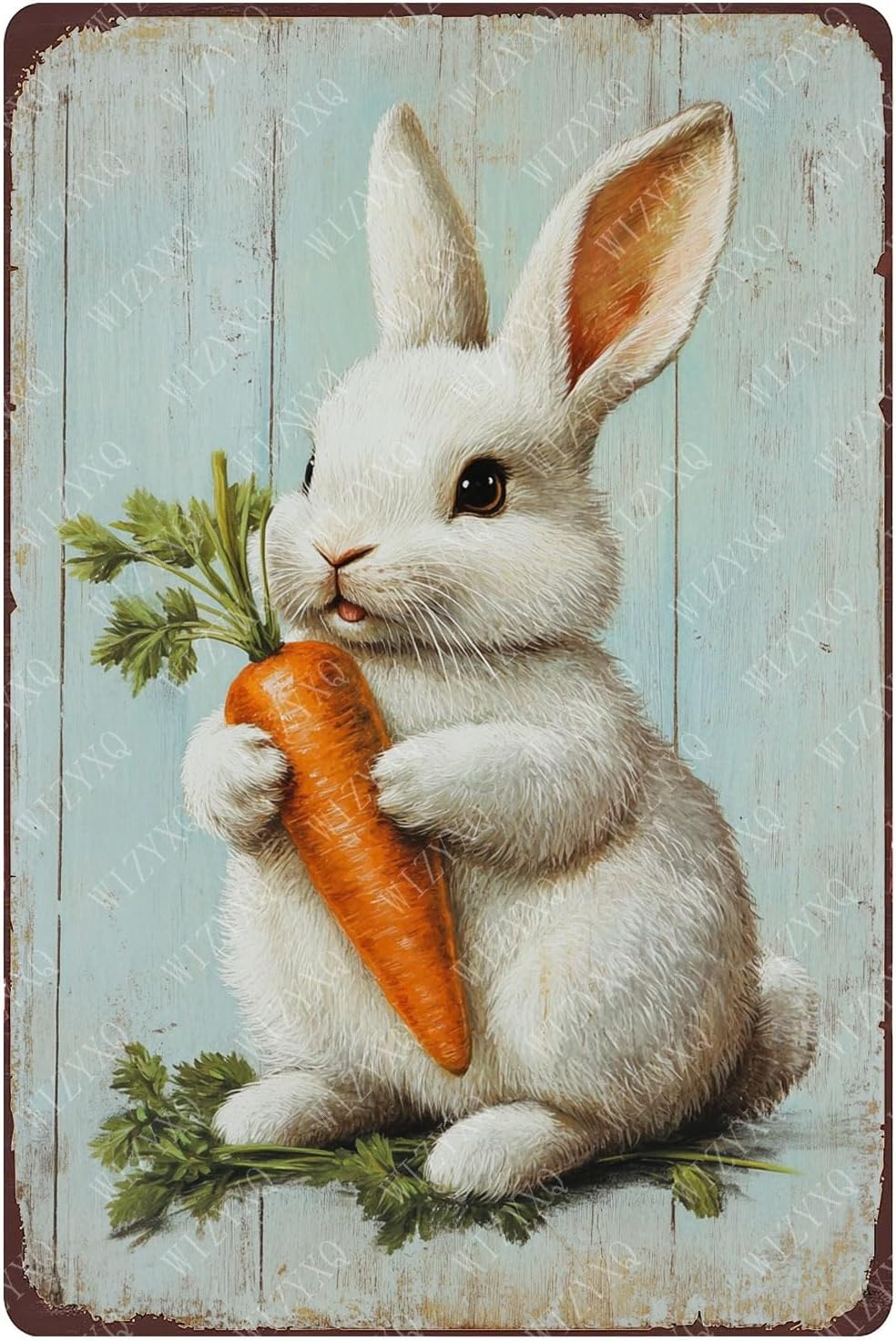 Home Office Kitchen - Easter Spring Sign Funny Rabbit Metal