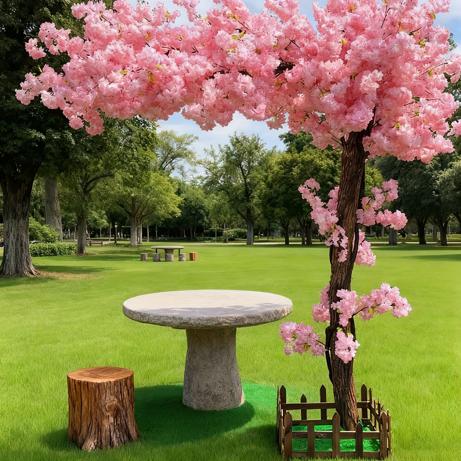 Home Office Room - Artificial Cherry Blossom Tree, Handmade Light
