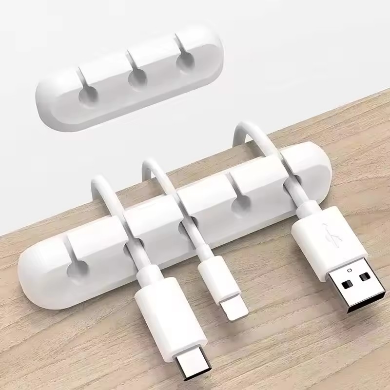 Home Office Setup - Silicone USB Cable Clip Winder Organizer