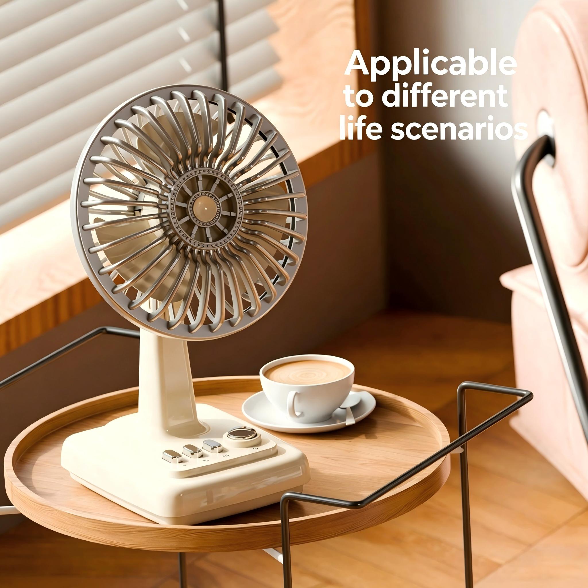 Home Office Setup - Retro Alloy Desktop Fan 3 Speeds