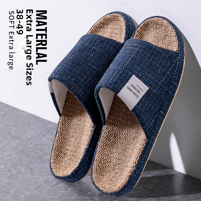Home Office 2024 - Large Size Linen Slippers for Men