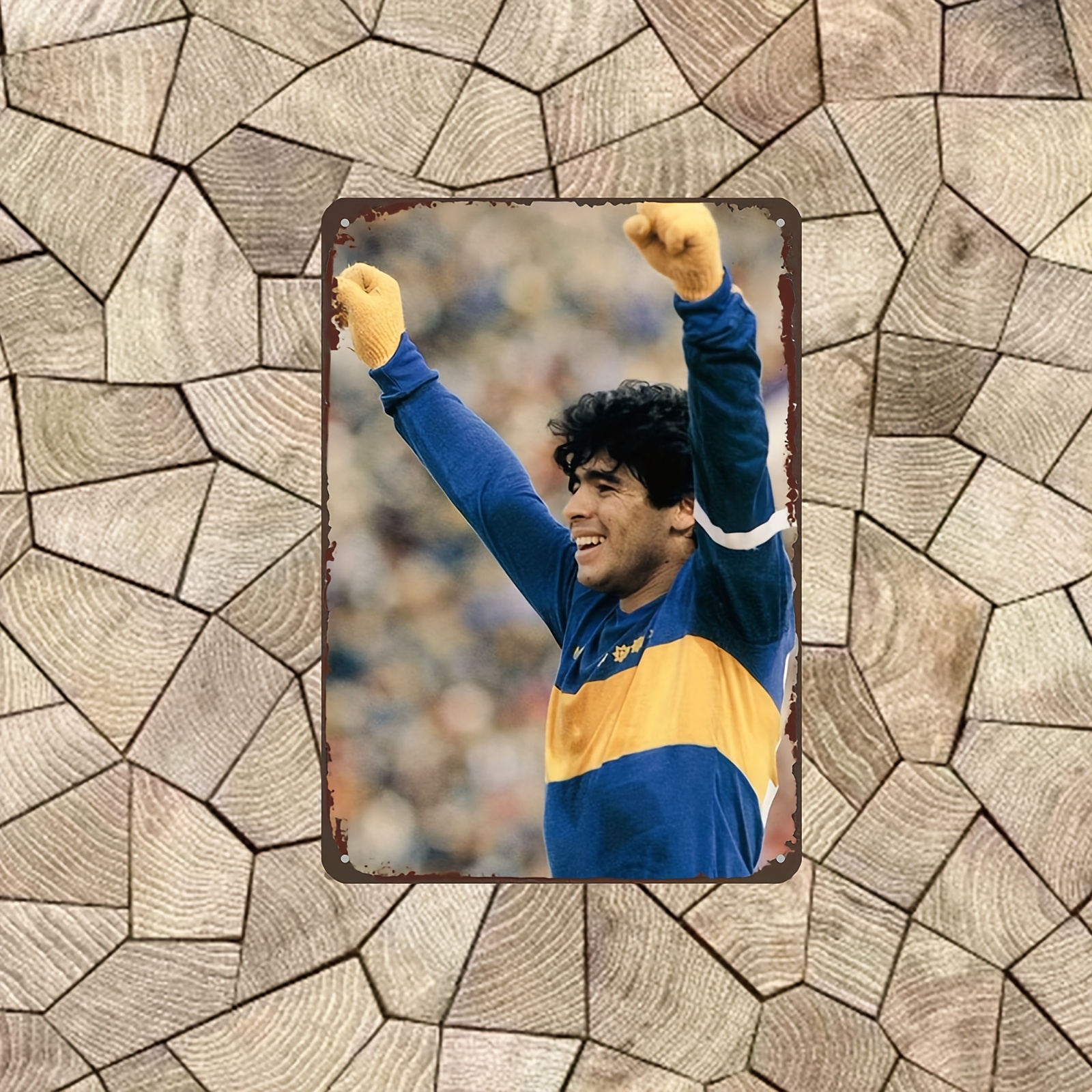 Home Office Kitchen - Victory Pose Soccer Player Metal Sign,