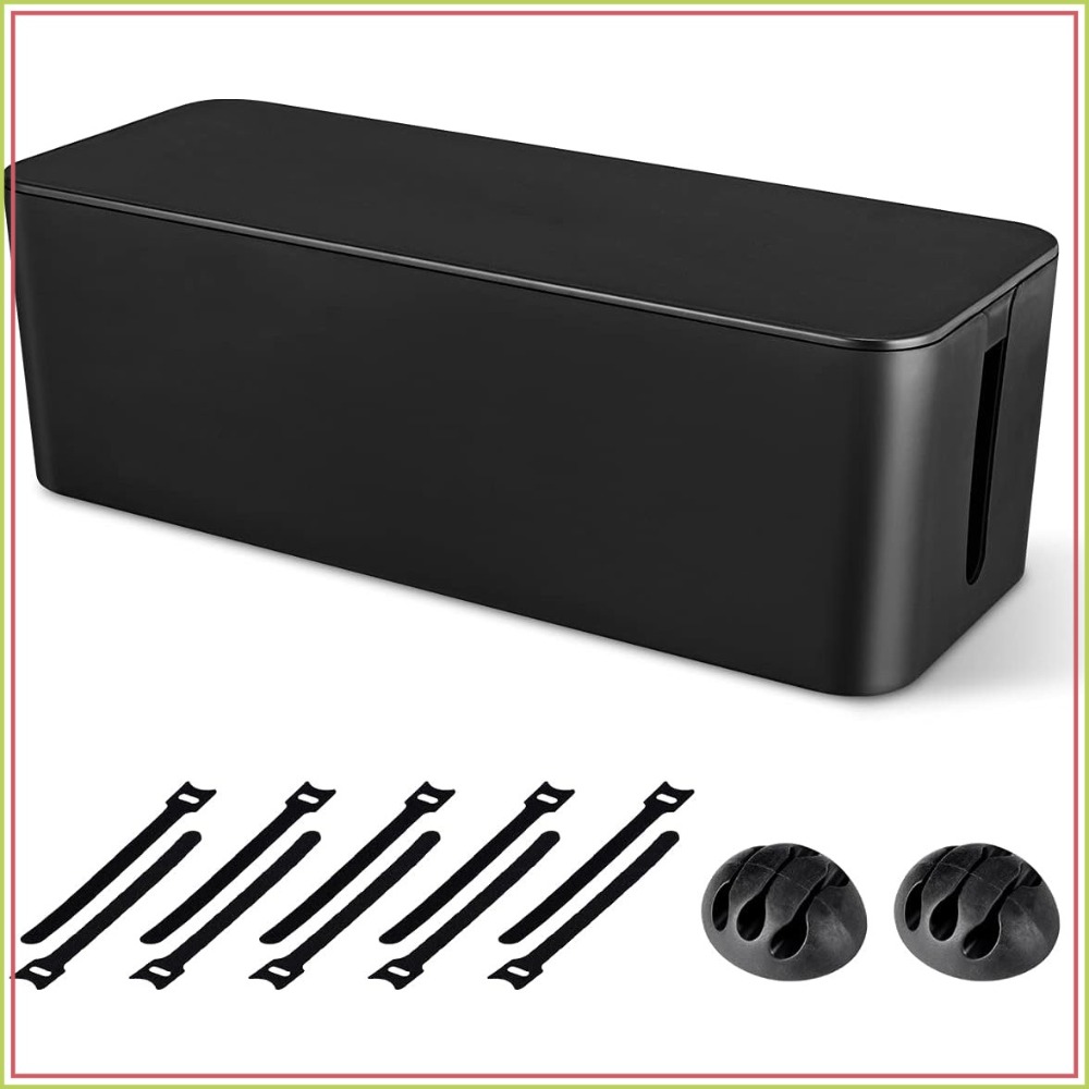 Power Strip Desk - Cable Management Box, Large Cord Organizer
