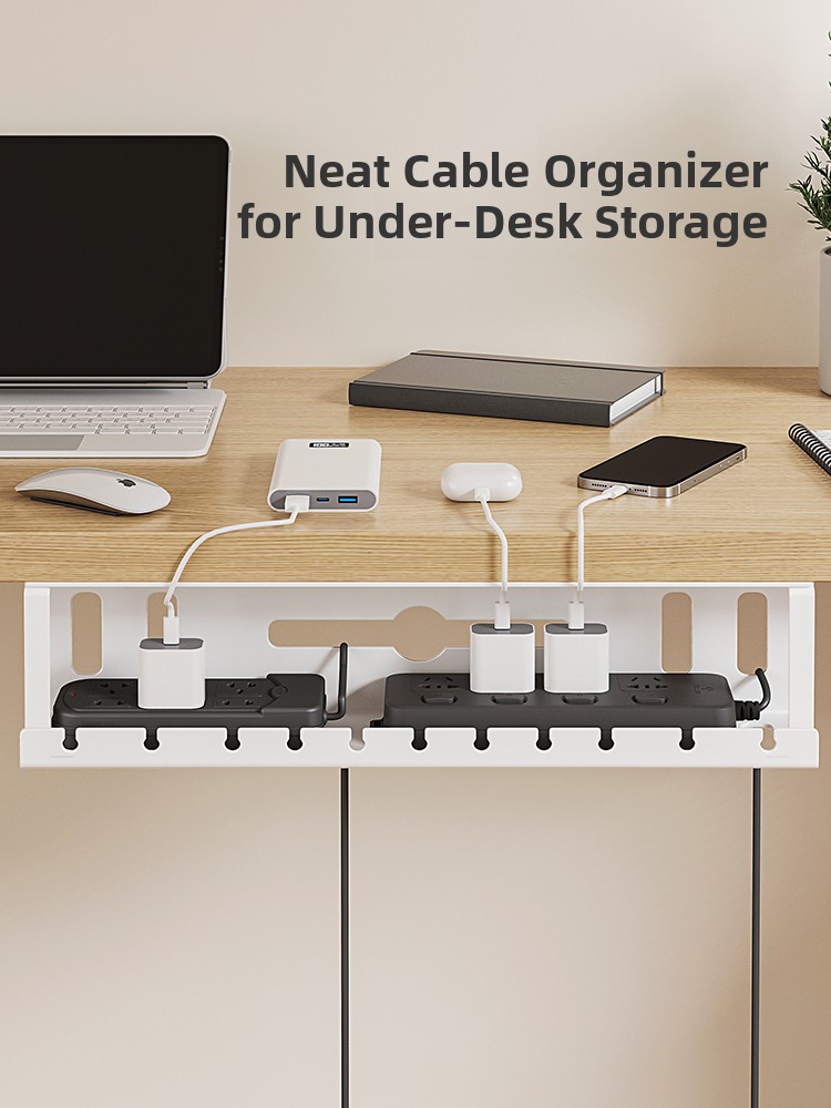 Power Strip Desk - under Desk Cable Organizer No Drilling