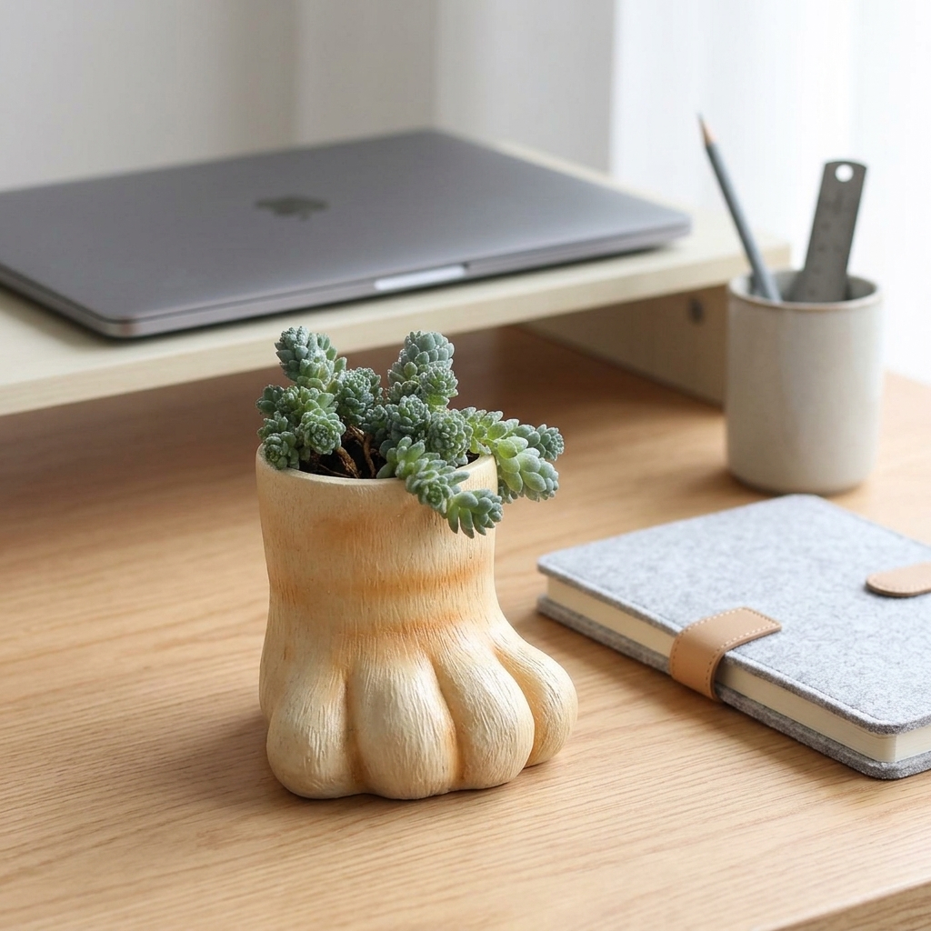 Plant Desk Mini - Cat Paws Resin Planter for Succulents