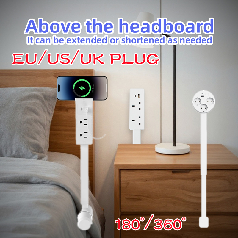 Power Strip Desk - Retractable Socket Rotates Electrical Outlet Extender