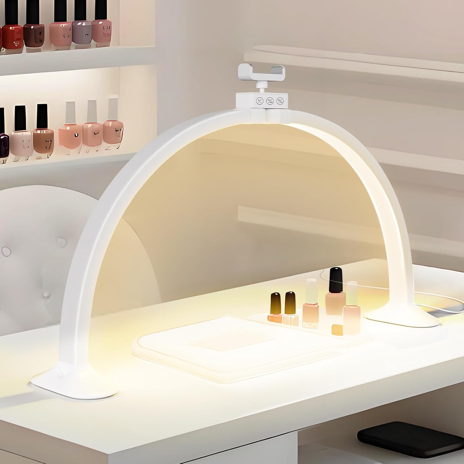 Home Office Setup - Half Moon Light U-Shaped Nail Art