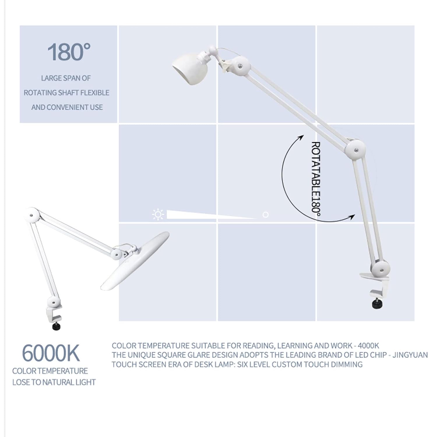 24W LED Desk Lamp with Clam 19 - Home Office Setup のレビューと価格