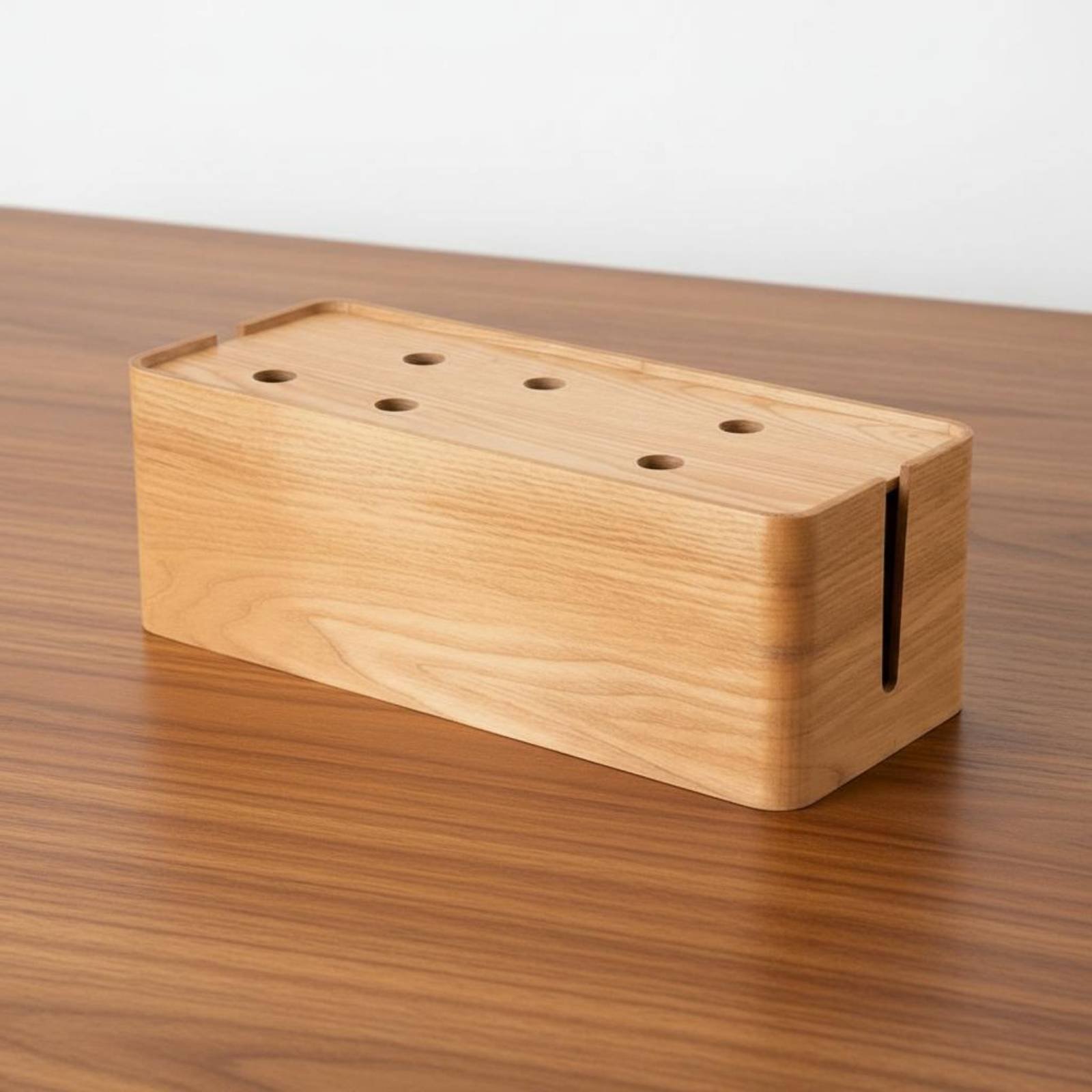 Power Strip Box Walnut Finish  - Power Strip Desk のレビューと価格