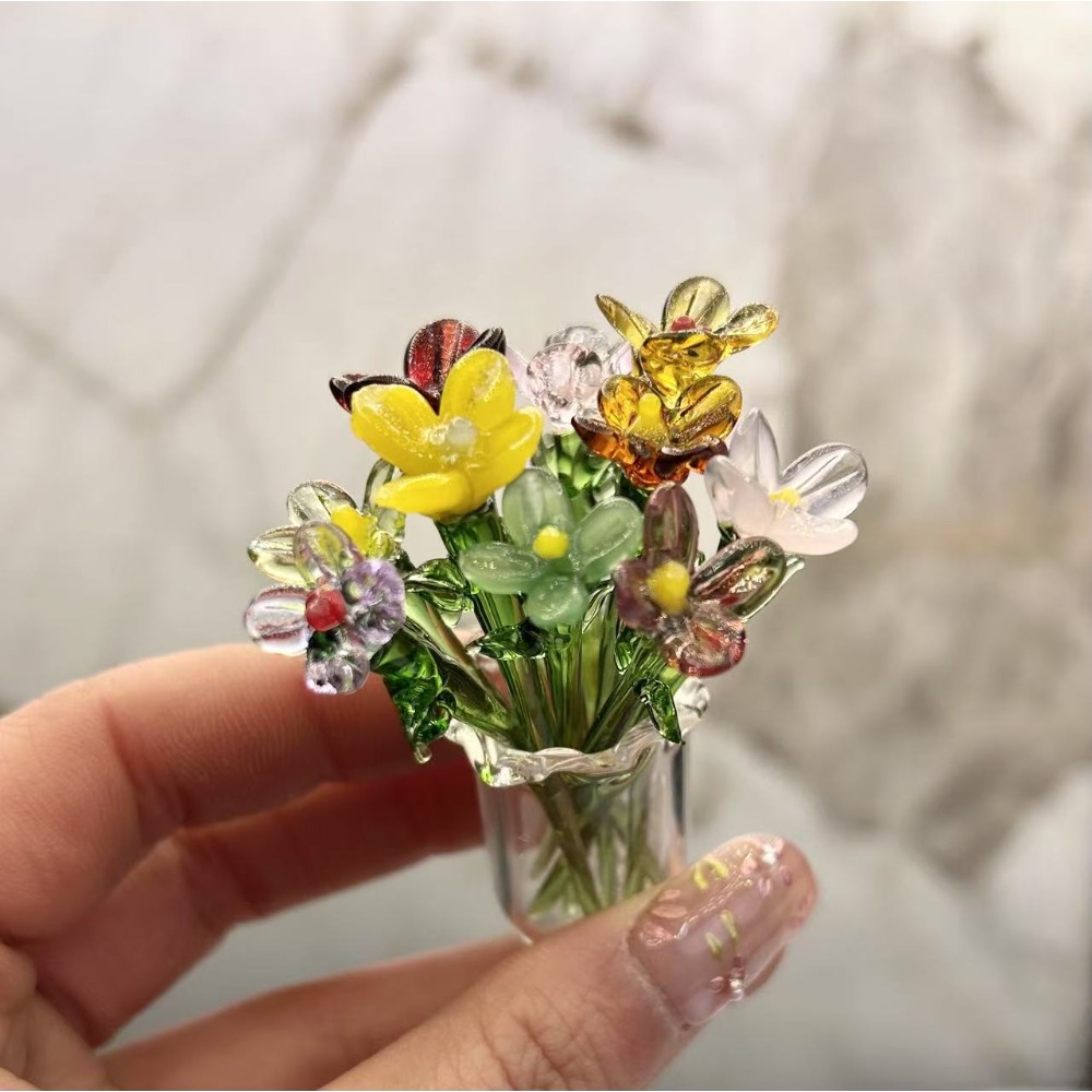 1 PC Handmade Glass Floral Bou - Plant Desk Mini のレビューと価格