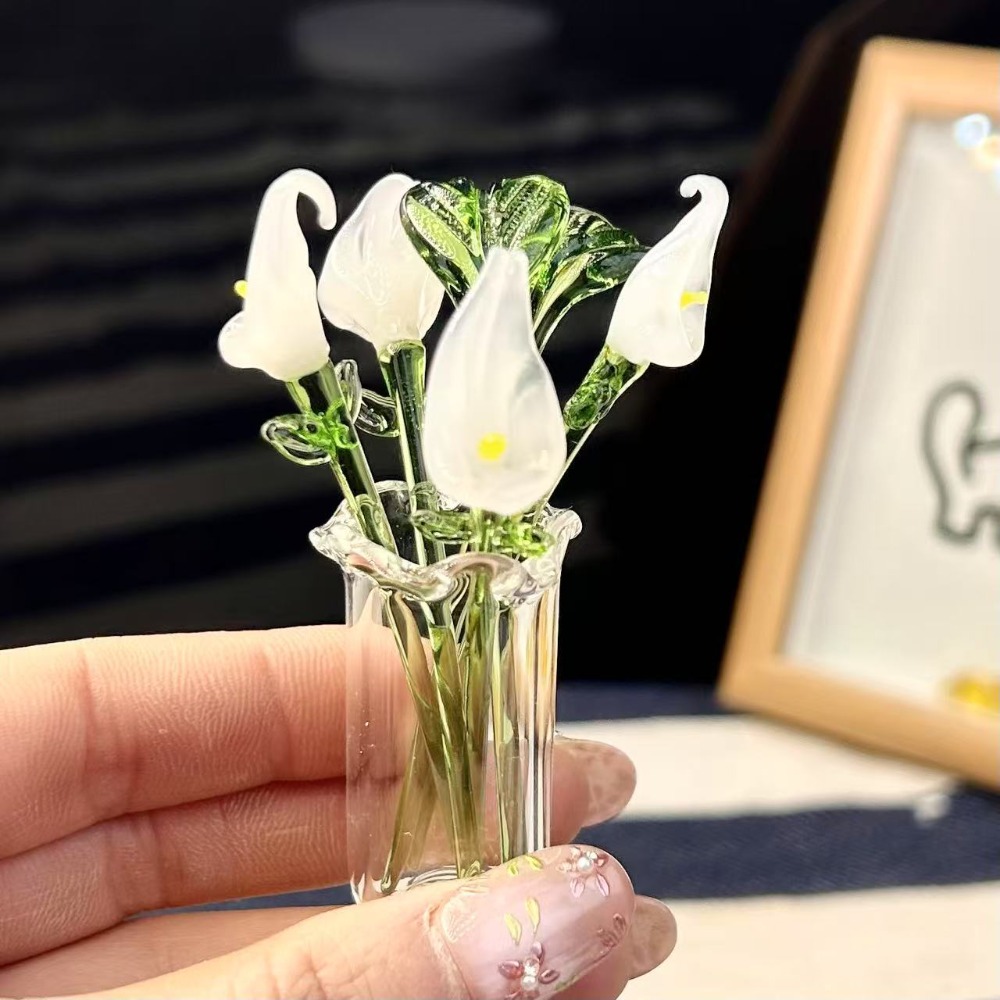 1 PC Handmade Glass Floral Bou - Plant Desk Mini のレビューと価格