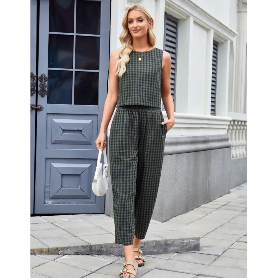 Fashion Printed Plaid Sleevele - Home Office 2024 のレビューと価格