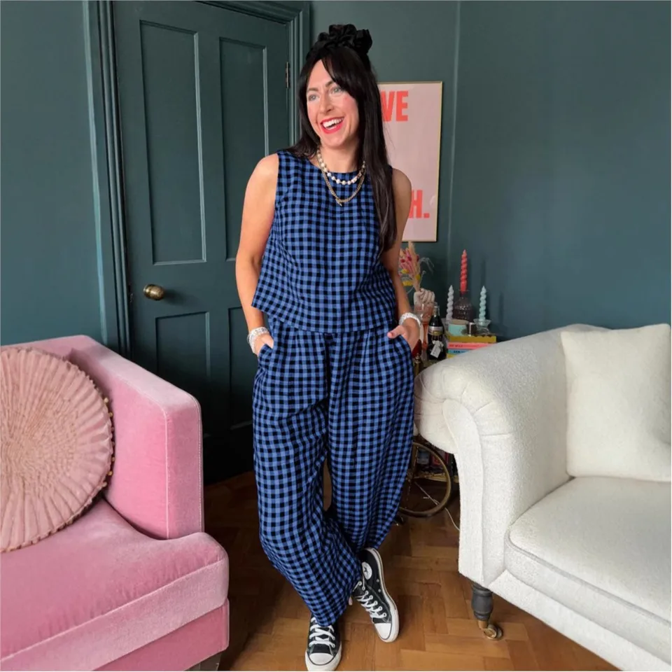 Fashion Printed Plaid Sleevele - Home Office 2024 のレビューと価格