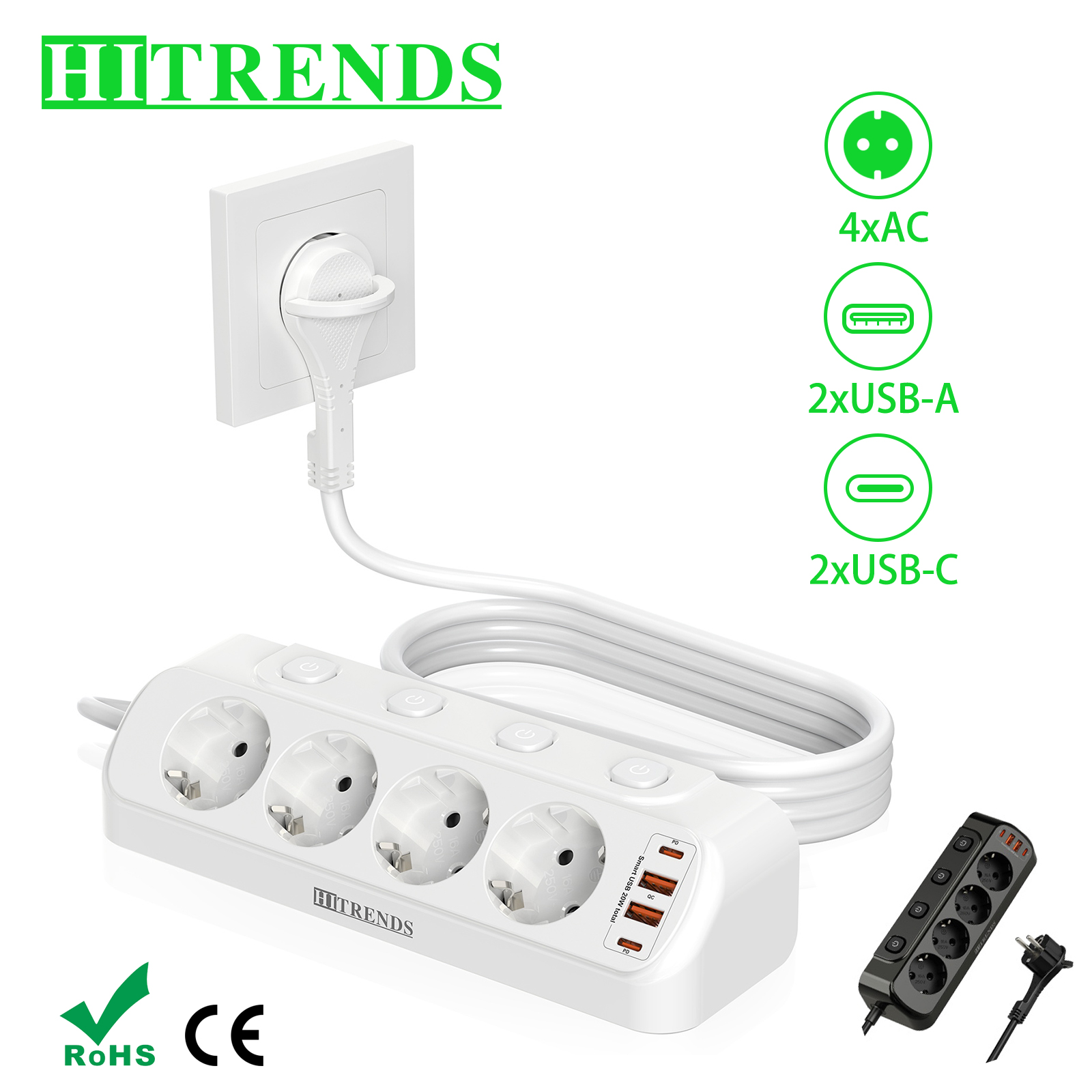 European Desktop Socket multi- - Power Strip Desk のレビューと価格