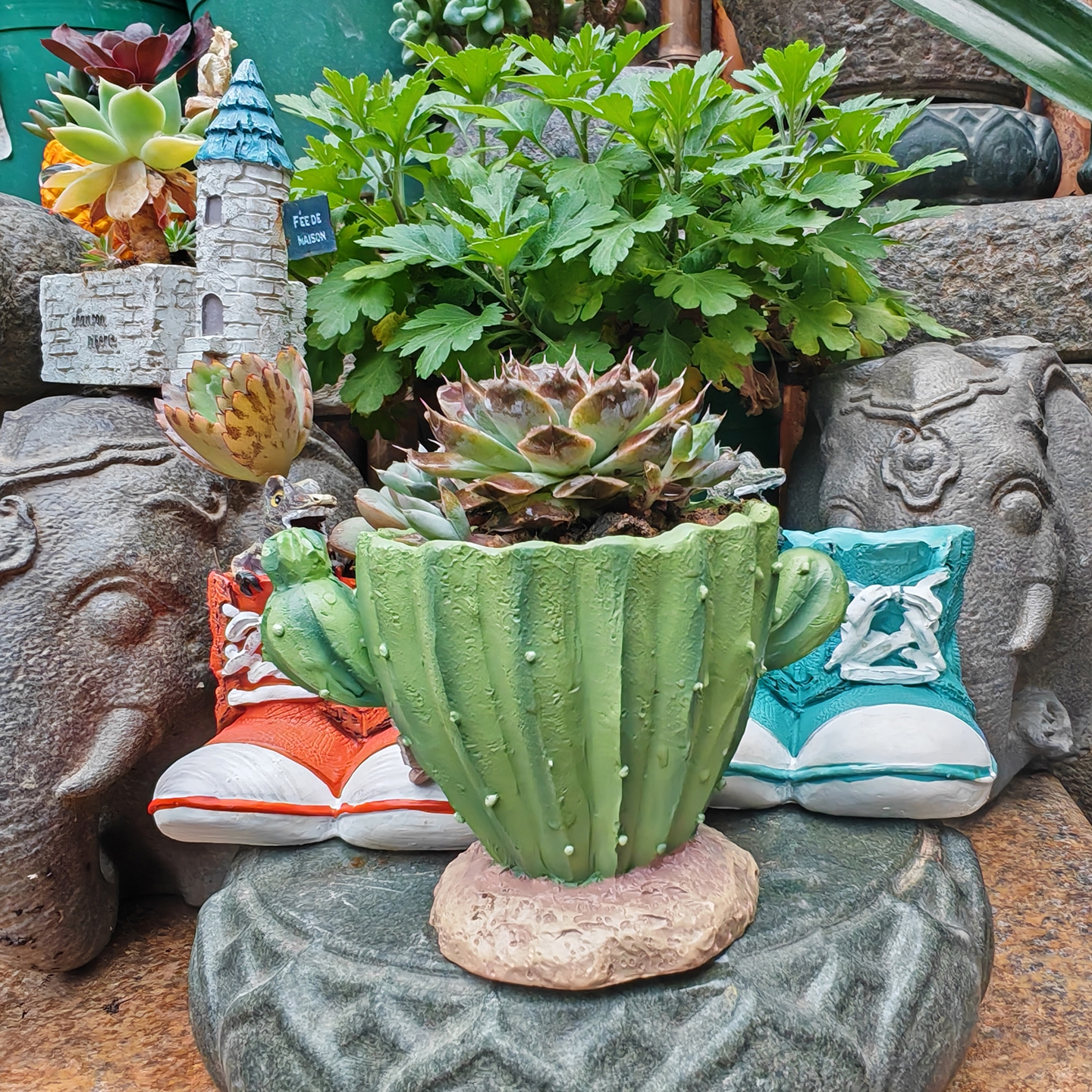 Cactus Flower Planter Pot Cute - Plant Desk Mini のレビューと価格