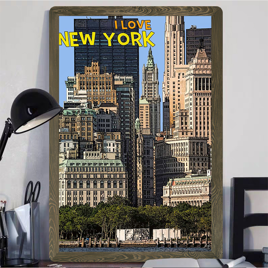 New York City Skyline Metal Wa - Home Office York のレビューと価格