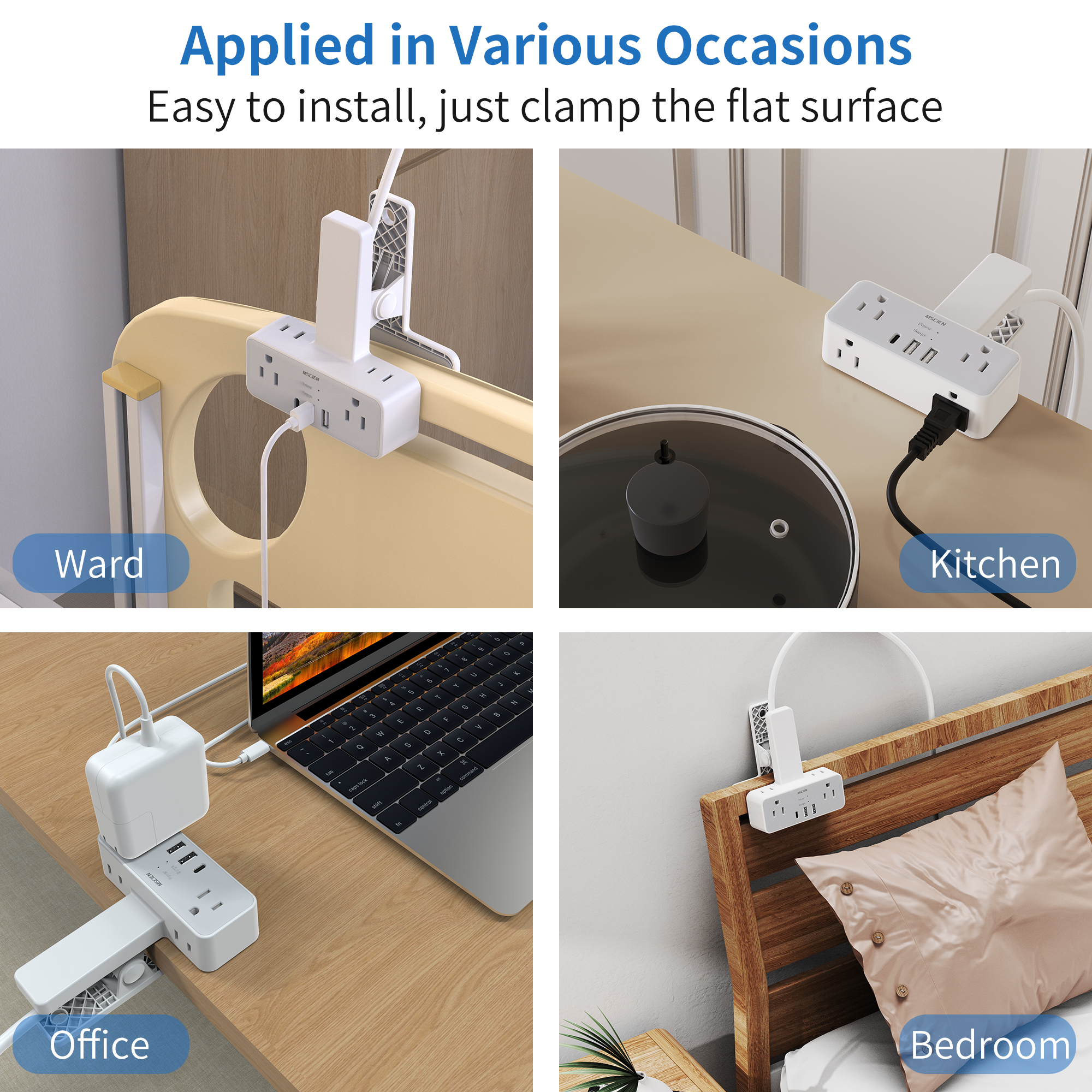 MSCIEN Power Strip Surge Prote - Power Strip Desk のレビューと価格