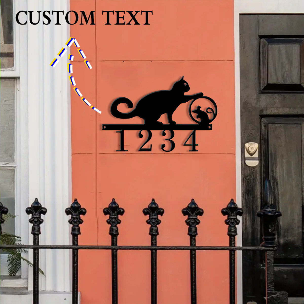 1Pc Custom cat Metal Door Stre - Home Office Room のレビューと価格
