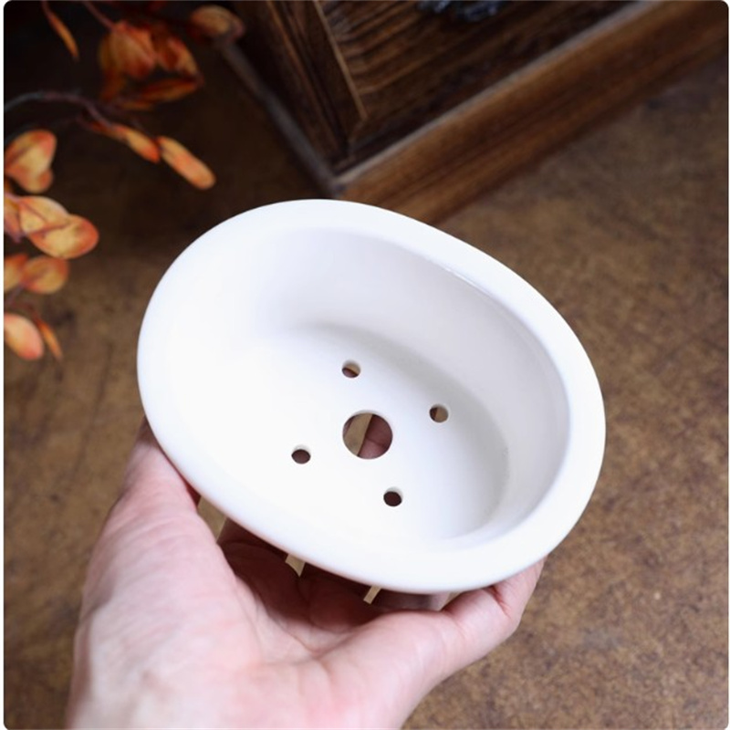 Porcelain White Oval Bonsai Po - Plant Desk Mini のレビューと価格