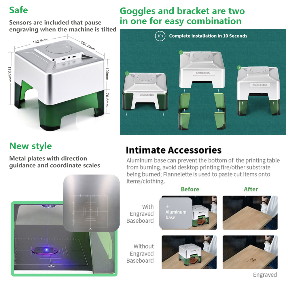3W Mini Laser Engraver Portabl - Laser Printer Home のレビューと価格