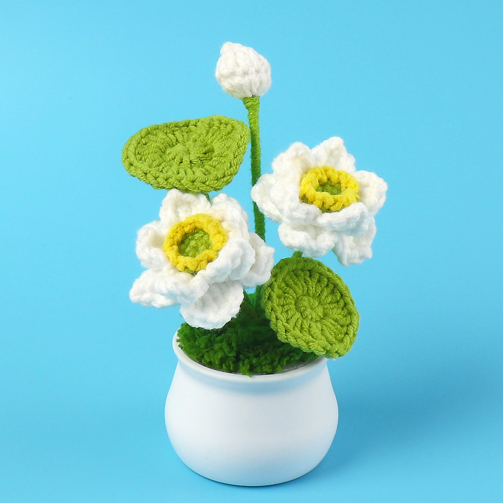 1pc Finished Crochet Lotus Min - Plant Desk Mini のレビューと価格