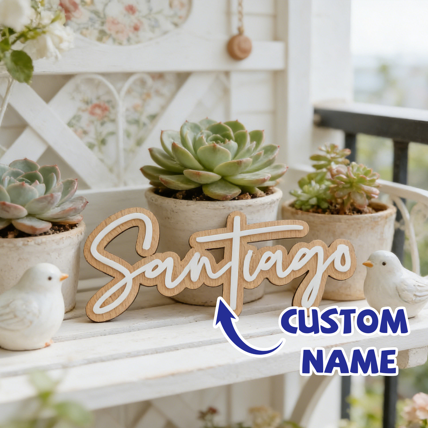 1Pc Custom Name Cute White Woo - Home Office Room のレビューと価格