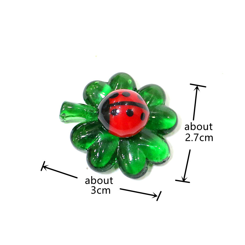 5pcs Green Mini Glass Four-Lea - Plant Desk Mini のレビューと価格