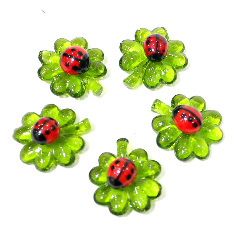 5pcs Green Mini Glass Four-Lea - Plant Desk Mini のレビューと価格