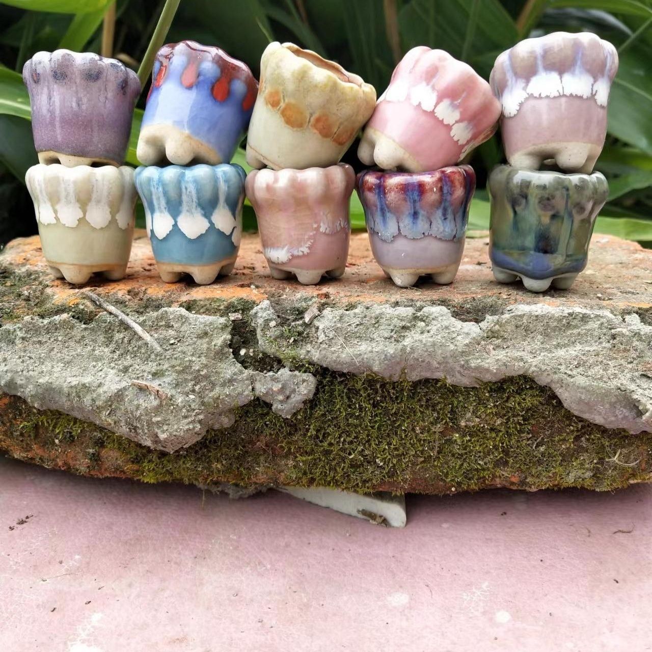 10Pcs Mini Ceramics Fowerpot M - Plant Desk Mini のレビューと価格