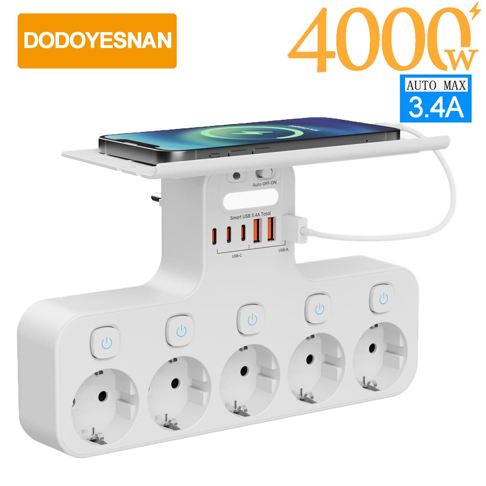 Wall Power Strip EU Plug Indep - Power Strip Desk のレビューと価格