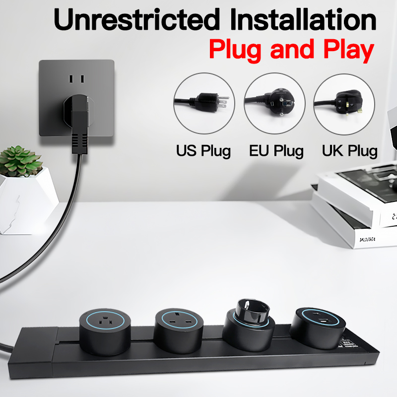 Wall Mounted Power Track Socke - Power Strip Desk のレビューと価格
