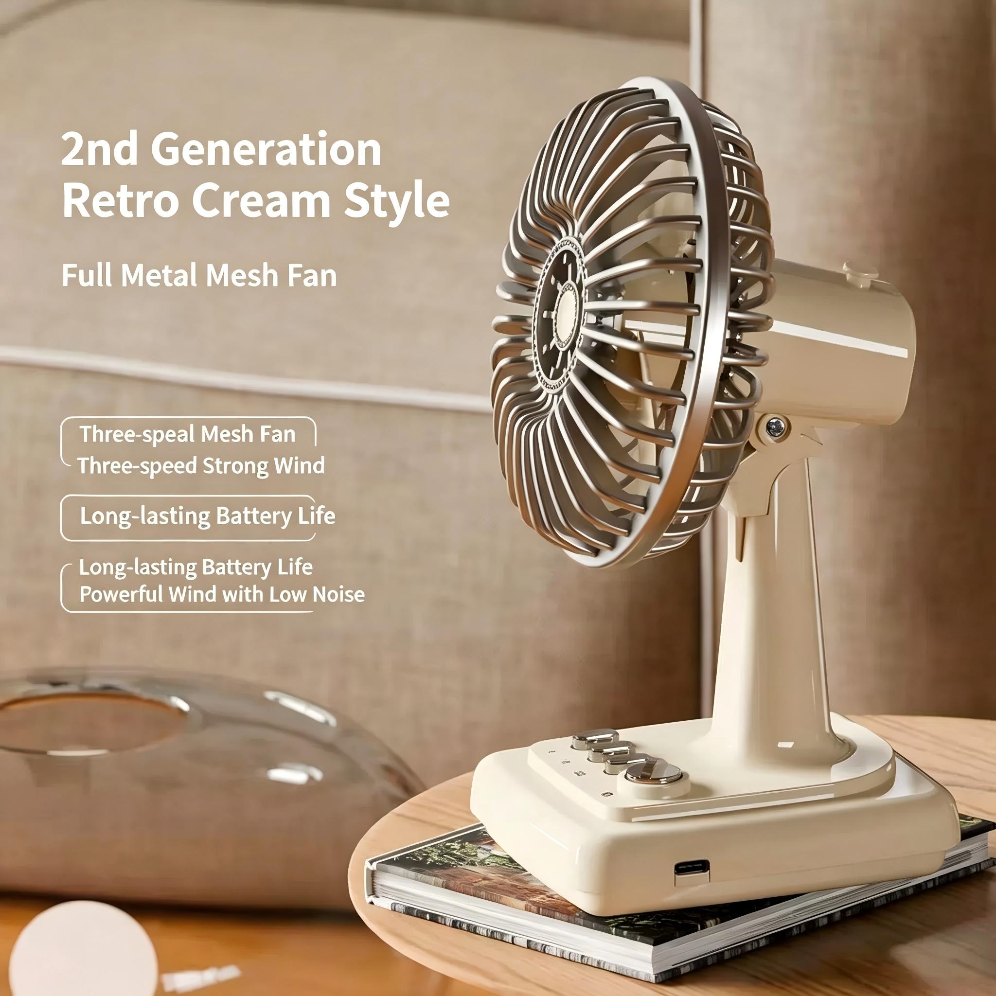 Retro Alloy Desktop Fan 3 Spee - Home Office Setup のレビューと価格