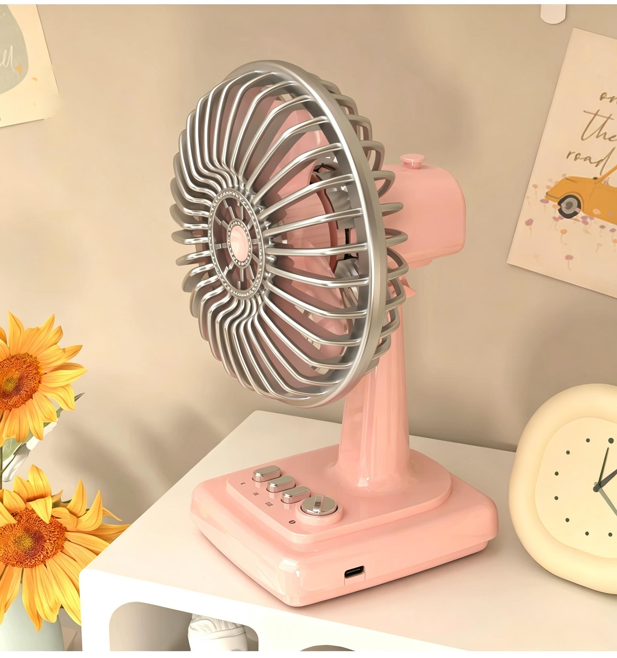 Retro Alloy Desktop Fan 3 Spee - Home Office Setup のレビューと価格