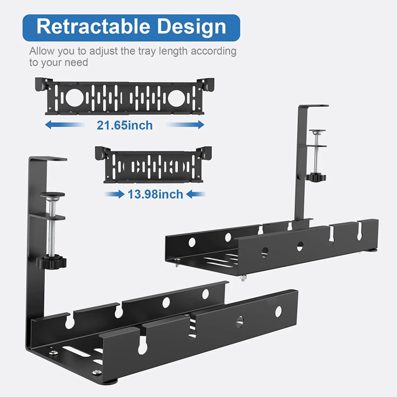 No Drilling Extendable Under D - Power Strip Desk のレビューと価格