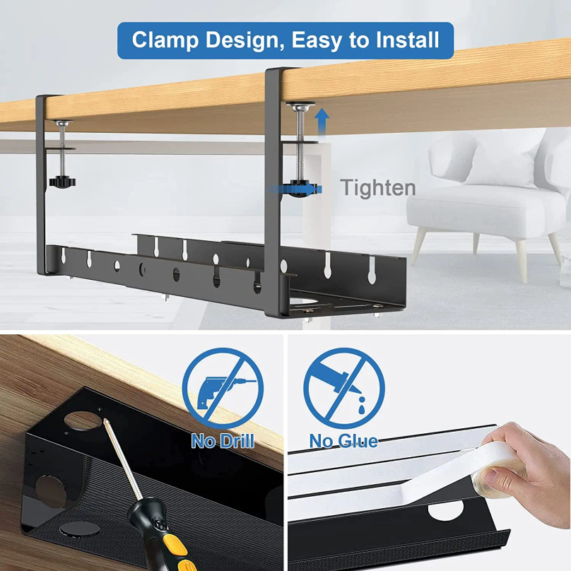 No Drilling Extendable Under D - Power Strip Desk のレビューと価格