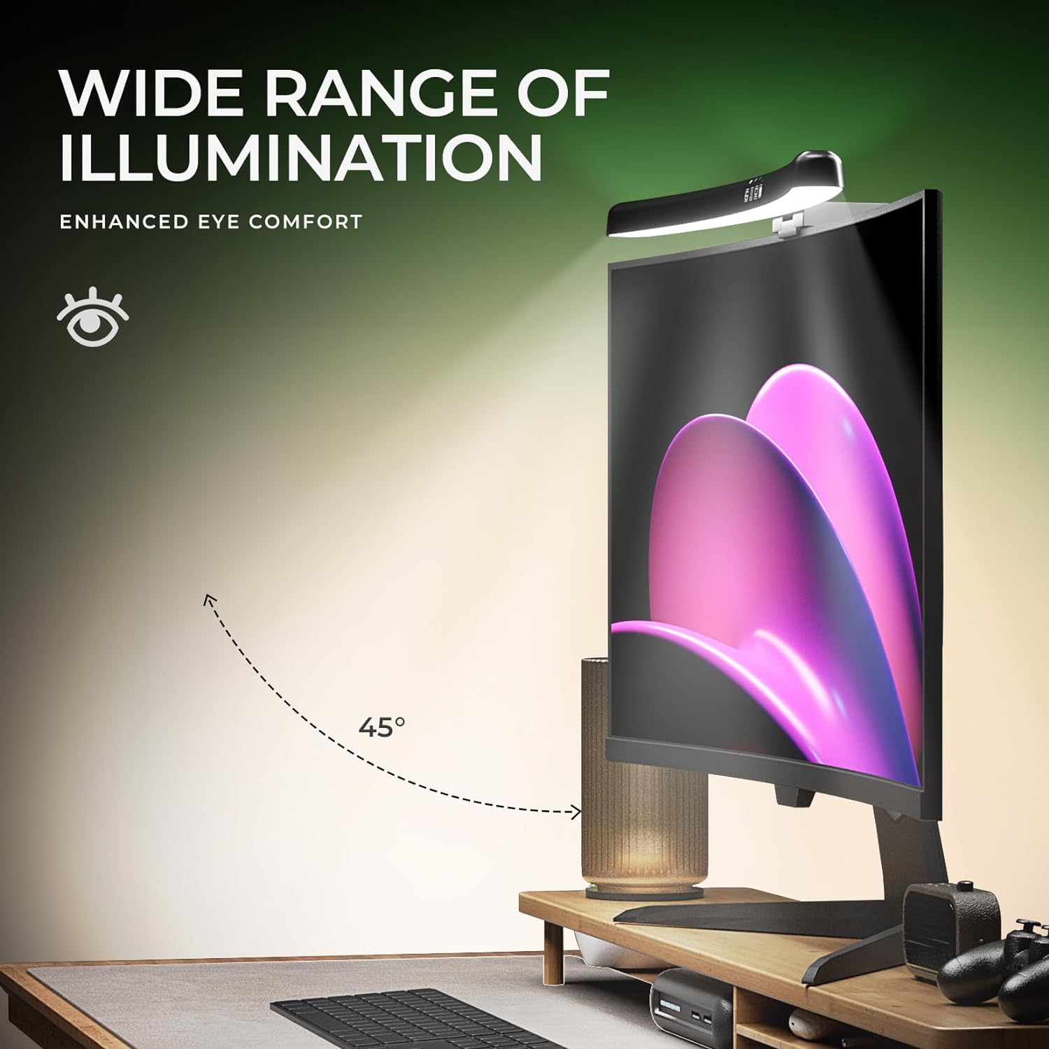 Curved Monitor Light Bar 3 Col - Home Office Setup のレビューと価格