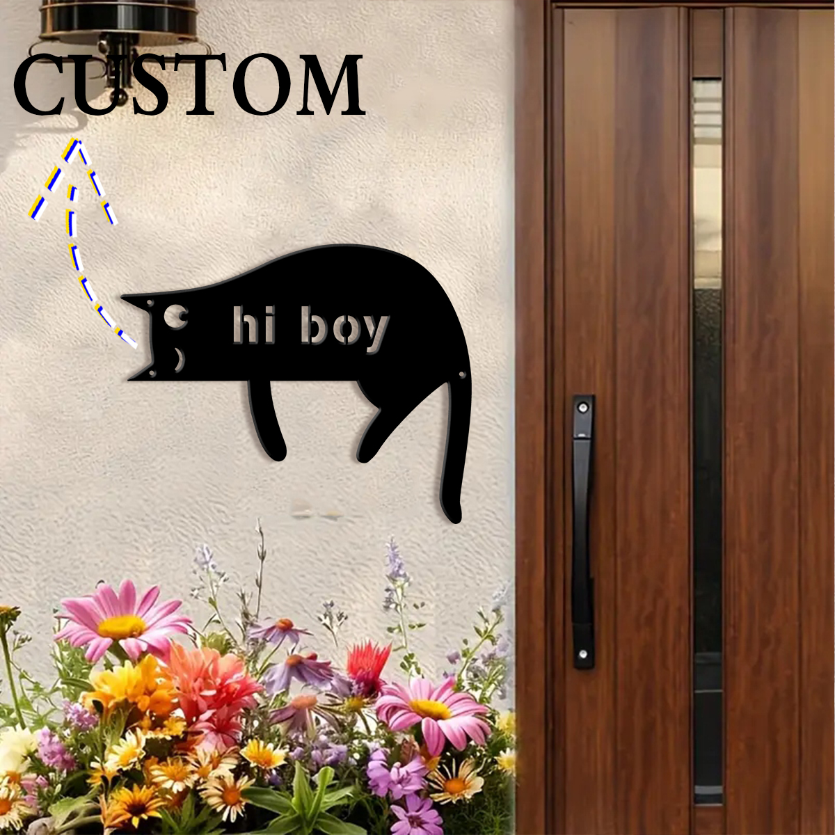1Pc Custom cat Metal Door Stre - Home Office Room のレビューと価格
