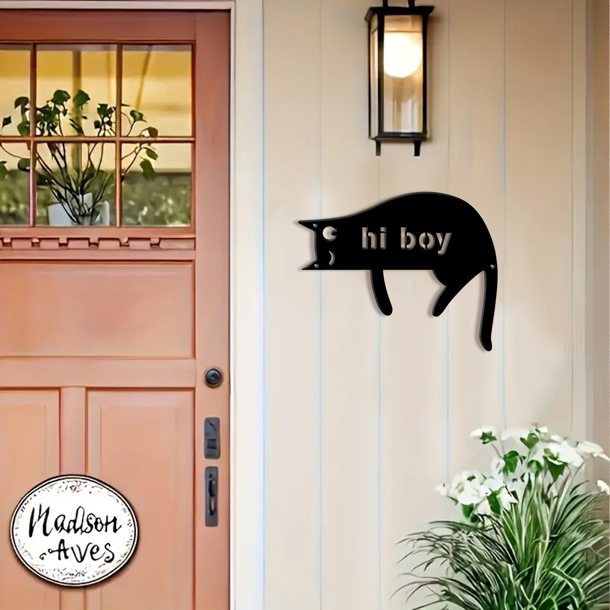 1Pc Custom cat Metal Door Stre - Home Office Room のレビューと価格
