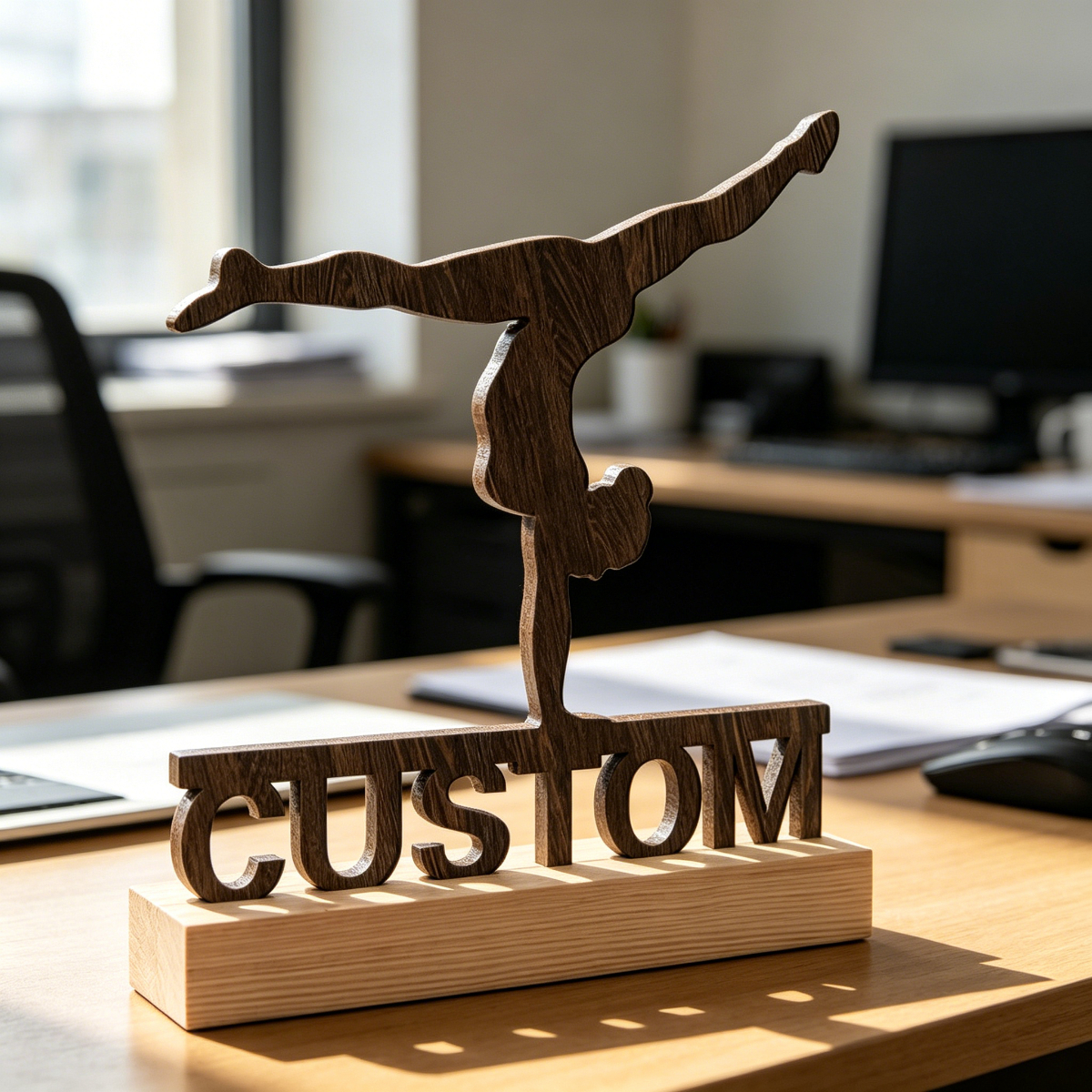 1pc Custom Gymnastic Girl Wood - Home Office Room のレビューと価格