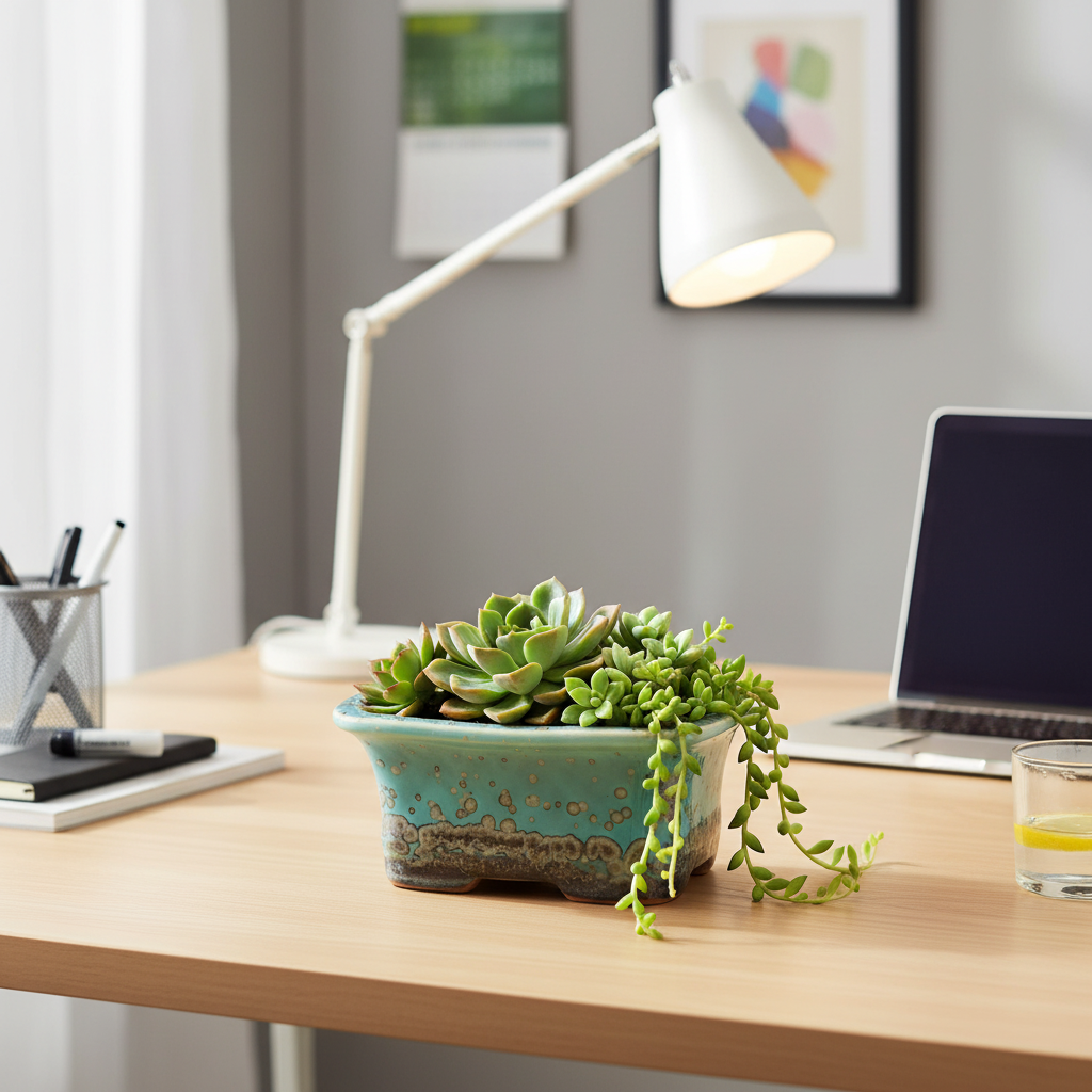 Mini Ceramic Flower Pot With B - Plant Desk Mini のレビューと価格