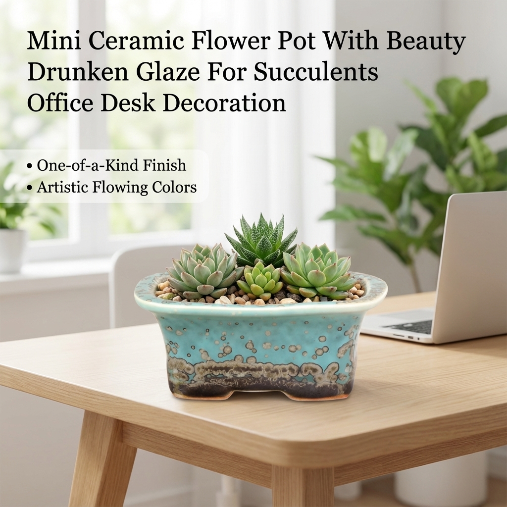 Mini Ceramic Flower Pot With B - Plant Desk Mini のレビューと価格