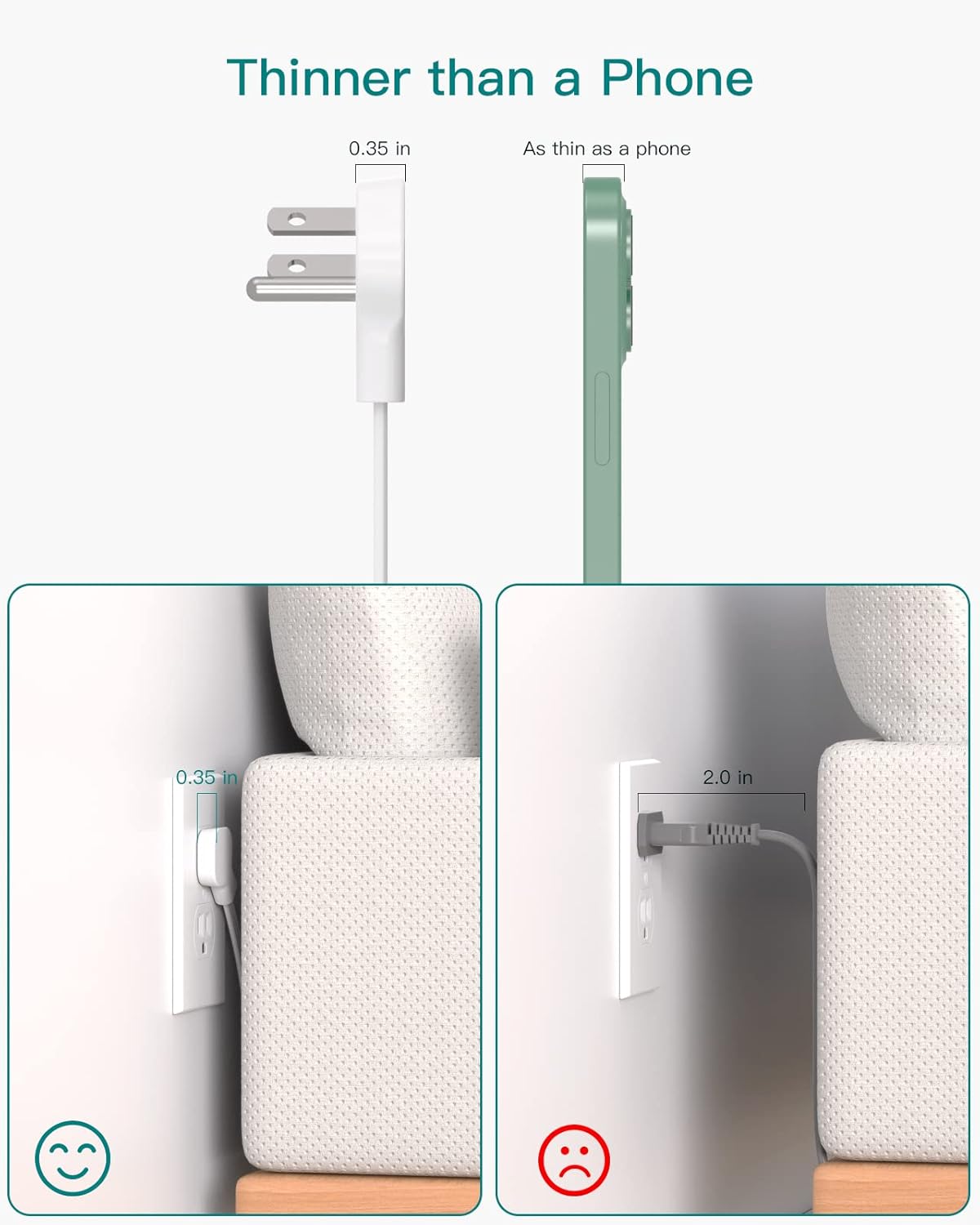12 Outlet Flat Plug Power Stri - Power Strip Desk のレビューと価格