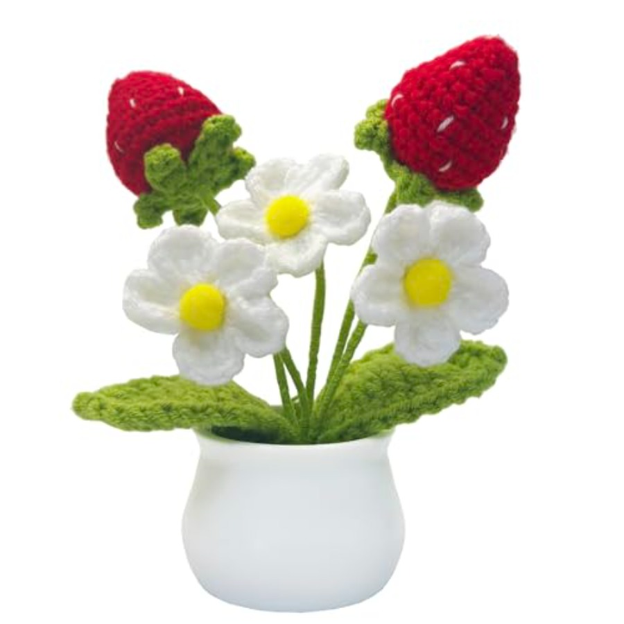 Crochet and Lily Flowers in Po - Plant Desk Mini のレビューと価格