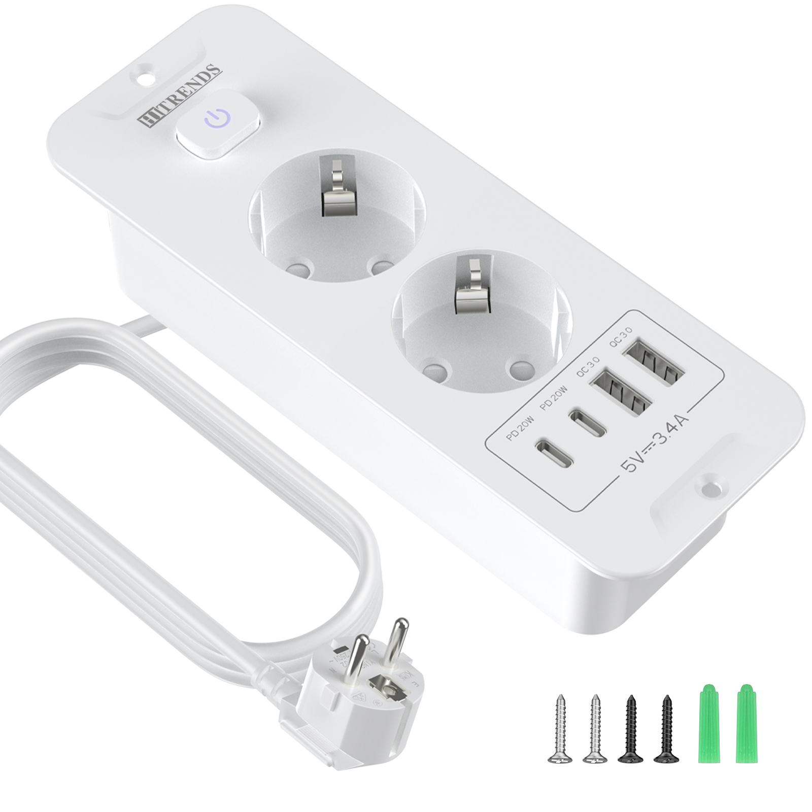 Desktop Built-in Socket with 2 - Power Strip Desk のレビューと価格
