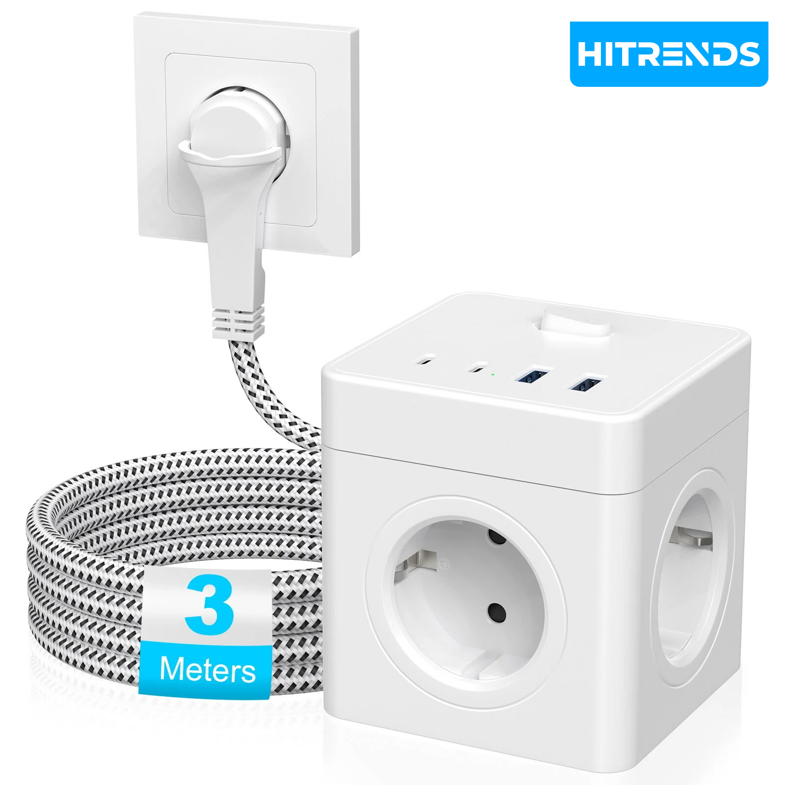 HITRENDS 8-in-1 Cube Socket, 3 - Power Strip Desk のレビューと価格