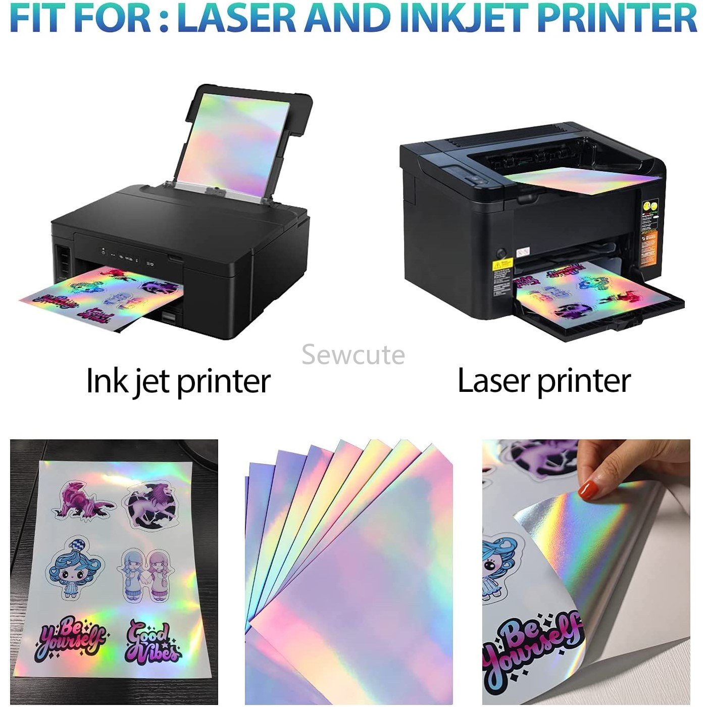 10Sheets Holographic Sticker P - Laser Printer Home のレビューと価格